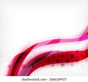 Banda ondulada de color vectorial sobre fondo blanco con efectos borrosos. Plantilla de fondo abstracto de tecnología digital vectorial