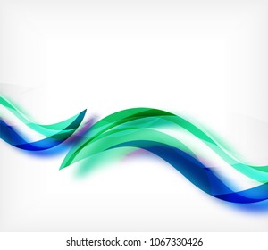 Banda ondulada de color vectorial sobre fondo blanco con efectos borrosos. Plantilla de fondo abstracto de tecnología digital vectorial