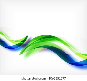 Vector colorful wavy stripe on white background with blurred effects. Vector digital techno abstract background template