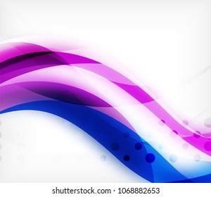 Vector colorful wavy stripe on white background with blurred effects. Vector digital techno abstract background template