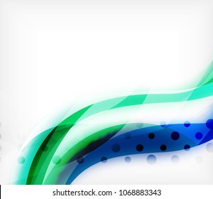 Vector colorful wavy stripe on white background with blurred effects. Vector digital techno abstract background template