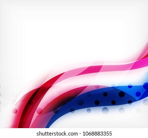 Vector colorful wavy stripe on white background with blurred effects. Vector digital techno abstract background template
