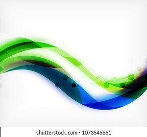 Vector colorful wavy stripe on white background with blurred effects. Vector digital techno abstract background template