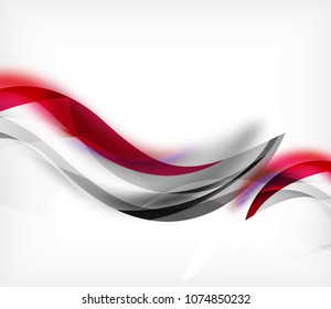 Vector colorful wavy stripe on white background with blurred effects. Vector digital techno abstract background template