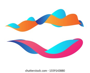 Vector colorful wavy wave abstract swoosh background. Wavy waves banner color line for web banner. 