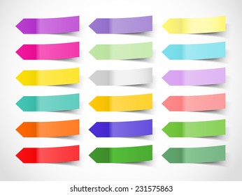 Vector colorful web arrows as stickers.