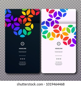 Vector Colorful Web Banners Design Template. Vertical Geometric Flyer Layout Concepts. App Cover Presentation. Abstract Flat Background.