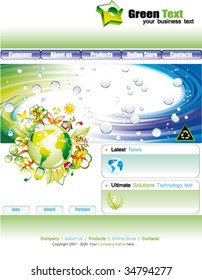 VECTOR Colorful Web Site Environmental Green Template with delicate colors