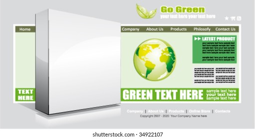 VECTOR Colorful Web Site Environmental Green Template with delicate colors