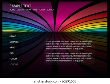 Vector  colorful web template - Web layout in rainbow colors