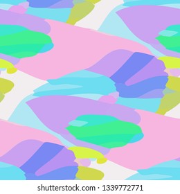Vector colorful whimsical seamless pattern. Fancy abstract endless background. Boho, hippie, gypsy motif. 