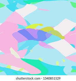 Vector colorful whimsical seamless pattern. Fancy abstract endless background. Boho, hippie, gypsy motif. 