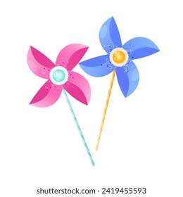 Vector colorful windmill toys for boys and girls. svg