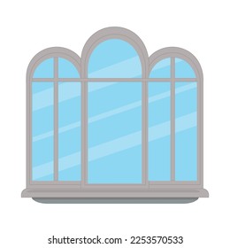 Vector of colorful window in flat style. Object for creating an interior.