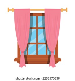 Vector of colorful window in flat style. Object for creating an interior.