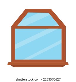 Vector of colorful window in flat style. Object for creating an interior.