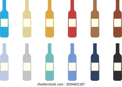 vector of the colorful wine bottles