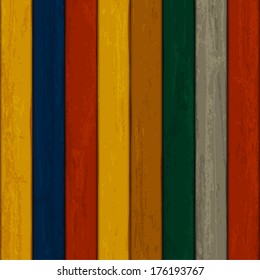 Vector colorful wooden background.  