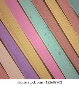 Vector colorful wooden background. Eps 10