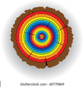 vector colorful wooden cut
