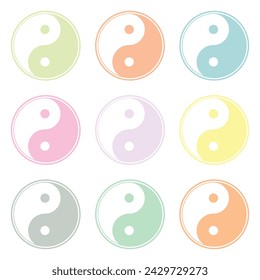 vector colorful yin yang icon