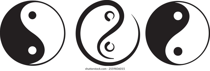 vector colorful yin yang spiritual symbol designs