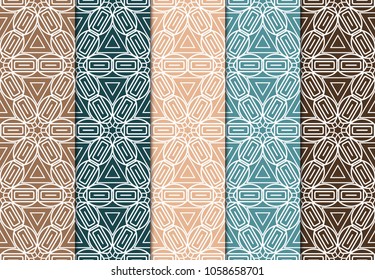 Vector colorfull seamless patterns set. Abstract background. Geometric modern stylish. Vector illustration. for wallpaper, packaging, banners, invitations, business cards, fabric print