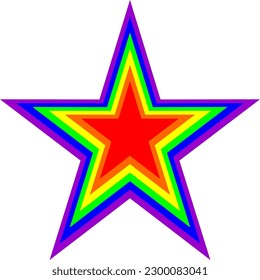 The vector colorfull star on white background. 