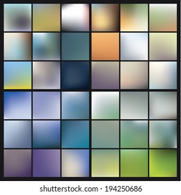 Vector colorfully blurred backgrounds. Pack of fresh blurry backgrounds for your projects. Sizable and editable friendly vector graphic.