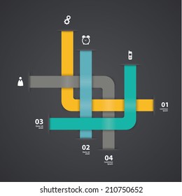 Vector colorfully template. Labyrinth - colorfully stripes. Abstract modern design template with place for your content. Fresh colors.