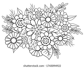 composición floral de página de color vectorial