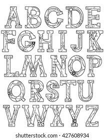 vector coloring alphabet