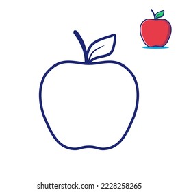 vector coloring apple red color