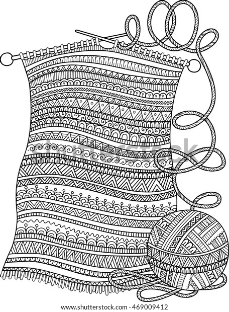 Download Vector Coloring Book Adult Openwork Knitted Stock Vector Royalty Free 469009412