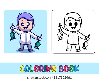 Actividad animal del libro de coloreado vectorial. Libro de coloración animal lindo para la educación lindo niño ilustración en blanco y negro