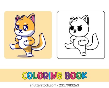 Vector coloring book animal activity. Coloring book cute animal for education cute dog black and white illustration
