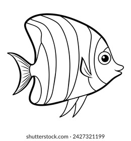 Vector of Coloring book for children angelfish.