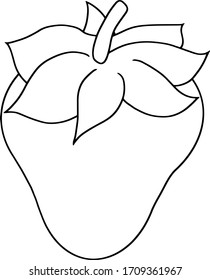 Vector coloring book for children in the form of strawberries. Contour drawings and icons.