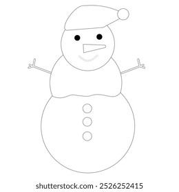 Vector coloring book for children New Year's snowman
Children's coloring book Christmas, New Year snowman