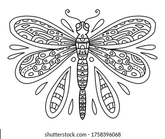 Coloring Pages Adults Dragonflies Images Stock Photos Vectors Shutterstock