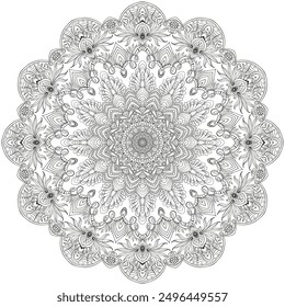 Vector libro para colorear. Patrón floral geométrico. Dibujo de contorno sobre un fondo blanco.