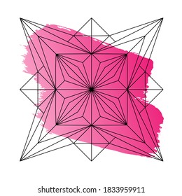 Vektorfarbbuch mit geometrischer Mandala. Geometrische Formen. Vektorgrafik. 