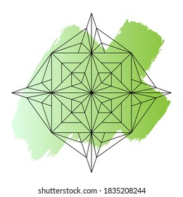 Vector coloring book with geometric mandala. Geometric shapes. Vector illustration. 