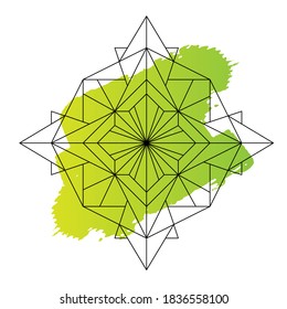 Libro de coloración vectorial con mandala geométrica. Formas geométricas. Ilustración vectorial. 