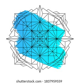 Vector coloring book with geometric mandala. Geometric shapes. Vector illustration. 