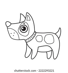 Vector coloring book illustration. Cute dog in cartoon style