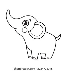 Ilustración del libro de coloreado vectorial. Perro lindo al estilo elefante