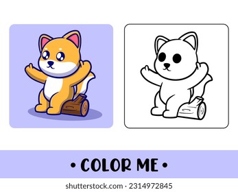 Libro de colorear vectores o página para niños. ilustración en blanco y negro de perros lindos o gatos