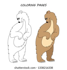 Vector coloring book pages for children 
Cartoon bear illustration. 
