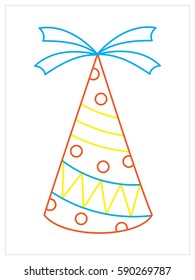 Vector coloring book of party hat